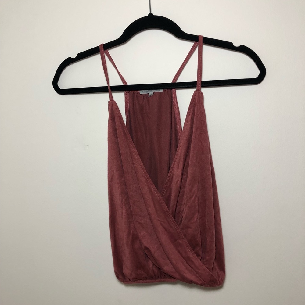 Pink Suede Wrap Top